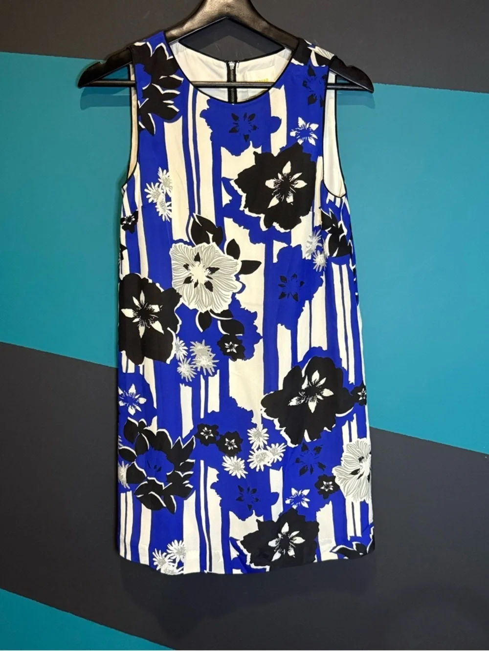 Maeve Silk Canna Shift Dress Sizes 0P Blue Motif ANTHROPOLOGIE Preppy Business - Picture 5 of 15